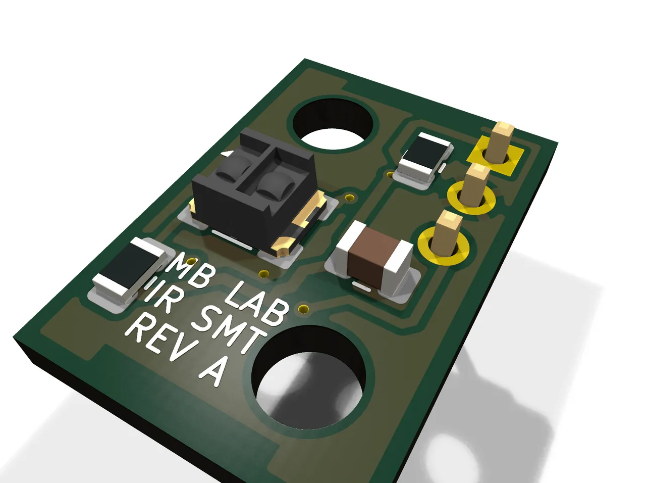 Rev A, and the whole board is 11.4 x 16.5 mm - the sensor, three passives and a header.